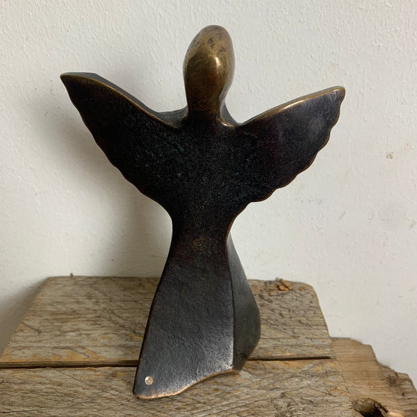Skulptur Engel mit Gitarre aus Bronze