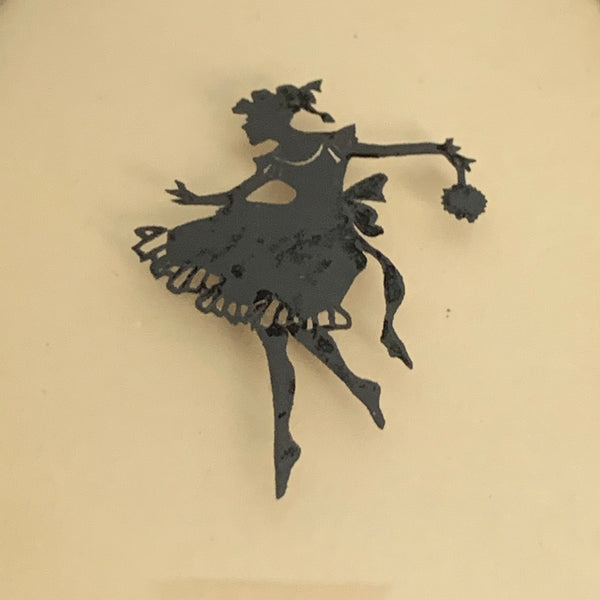 Kleiner ovaler Jugendstil Scherenschnitt