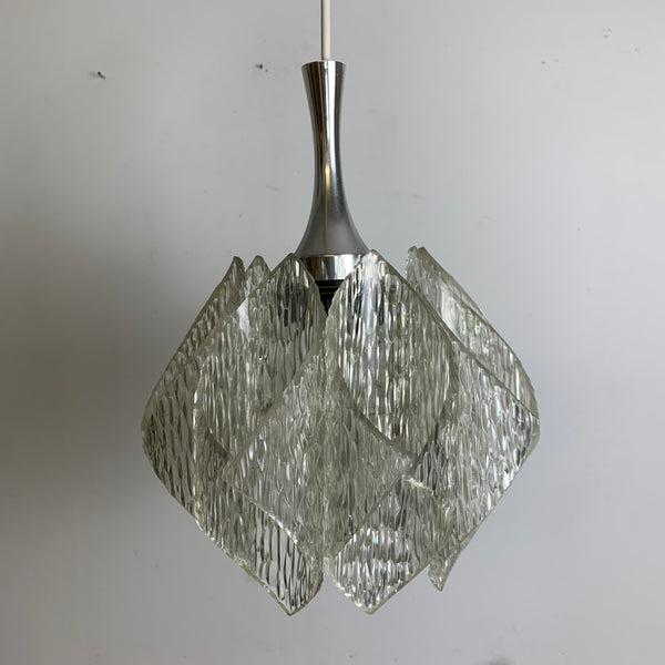 Vintage Acryl Lampe in Eisglas Optik von ME Marbach