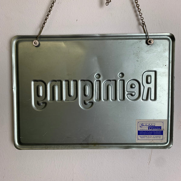 Vintage Blechschild Reinigung