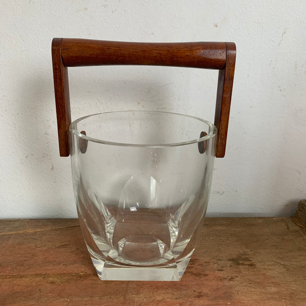 Vintage Eisbehälter mit Teakholz Henkel