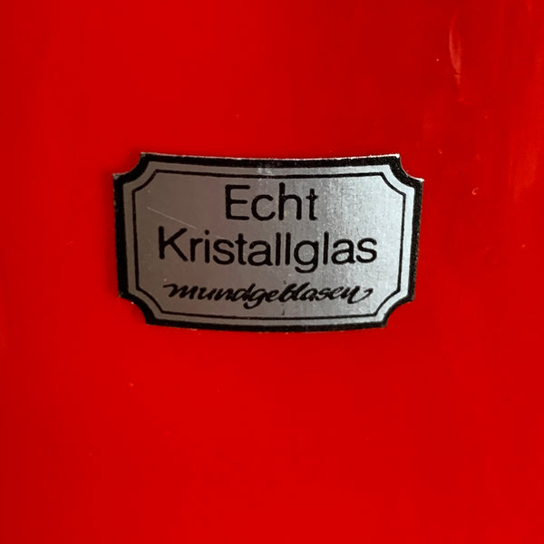 Vintage Opal Glas Vase in rot