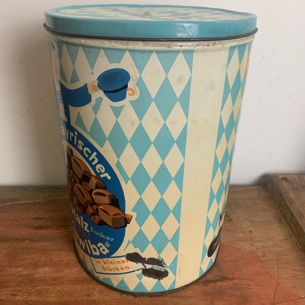 Vintage sehr seltene Blechdose Mawiba Echt bayrischer Block Malz Zucker