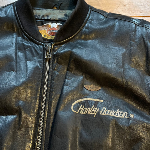 Vintage Harley Davidson Lederjacke V-Twin Power