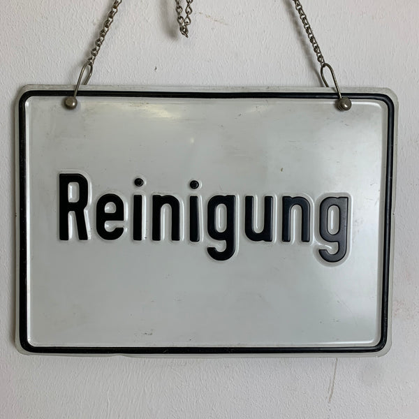 Vintage Blechschild Reinigung