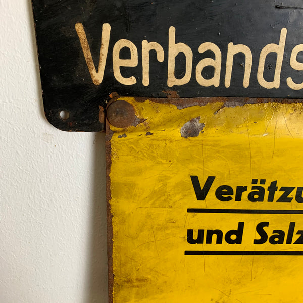 Blechschild Verätzungen durch Schwefelsäure und Salzsäure sind sehr gefährlich