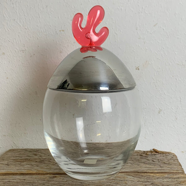 Vintage Ovo-lini Spice Pot red Knob von Joanna Lyle für Alessi
