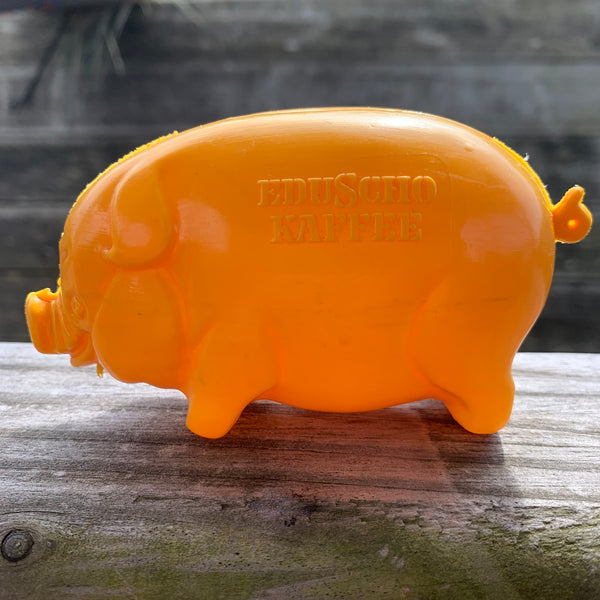 Vintage Sparschwein von Eduscho Kaffee in gelb