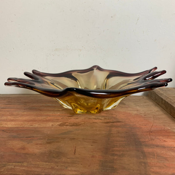 Murano Schale braun lila gelb