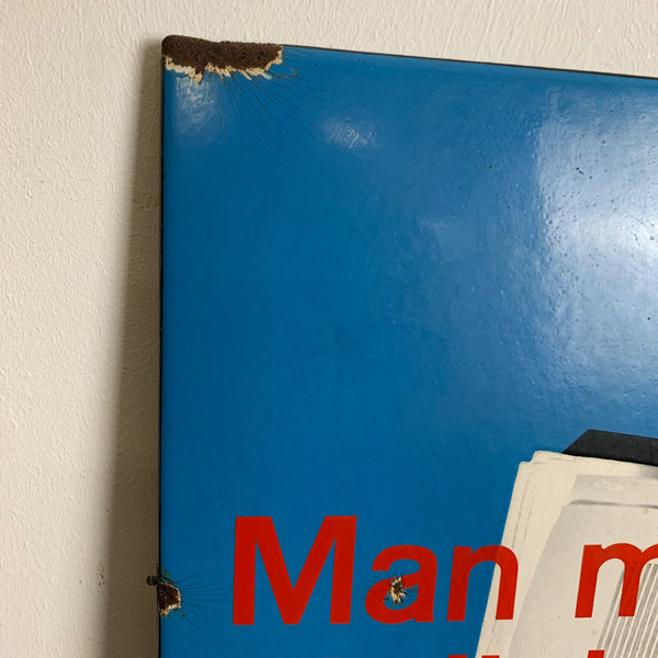 Vintage Emaille Schild Deutsche Zeitung