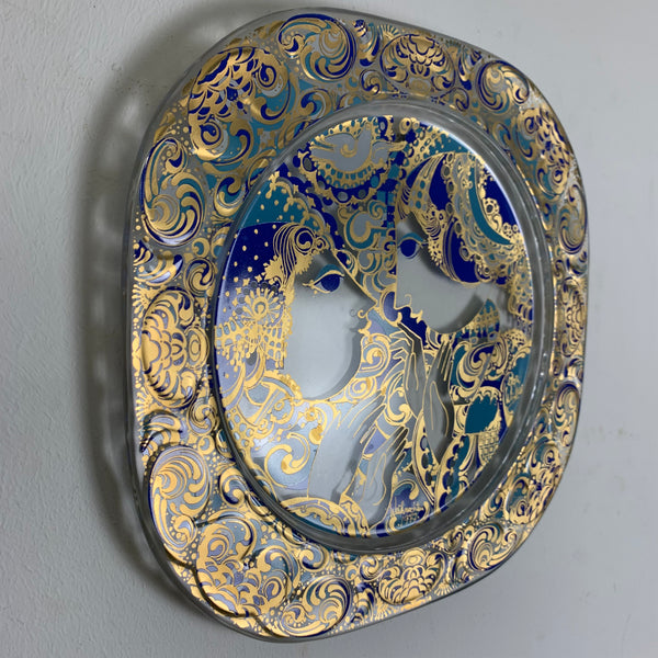 Weihnachtsteller 1977 von Björn Wiinblad für Rosenthal in Glas