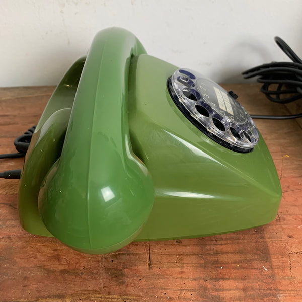Vintage grünes Wählscheiben Telefon