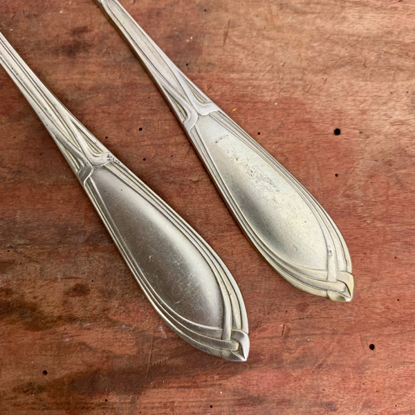 8 Teile Art Deco Dessertbesteck / Obstbesteck 800er Silber