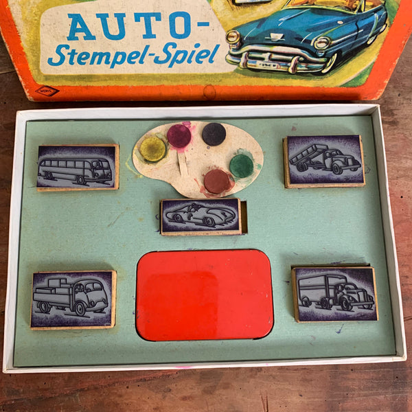 Vintage Auto Stempel Spiel von Noris