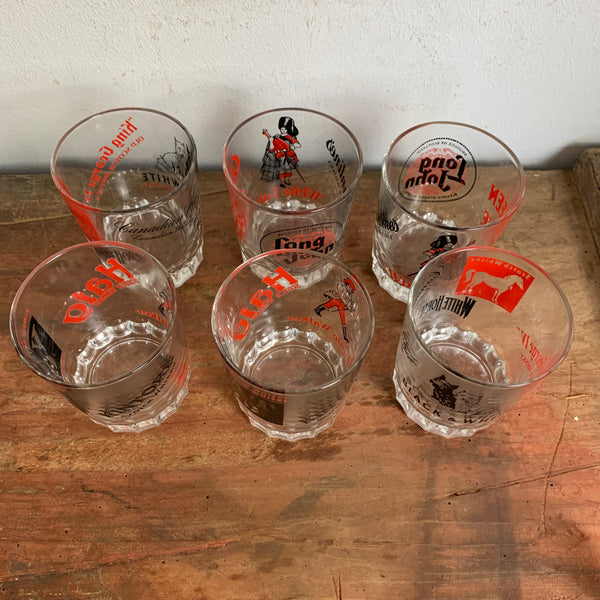 6er Set vintage Whisky Gläser