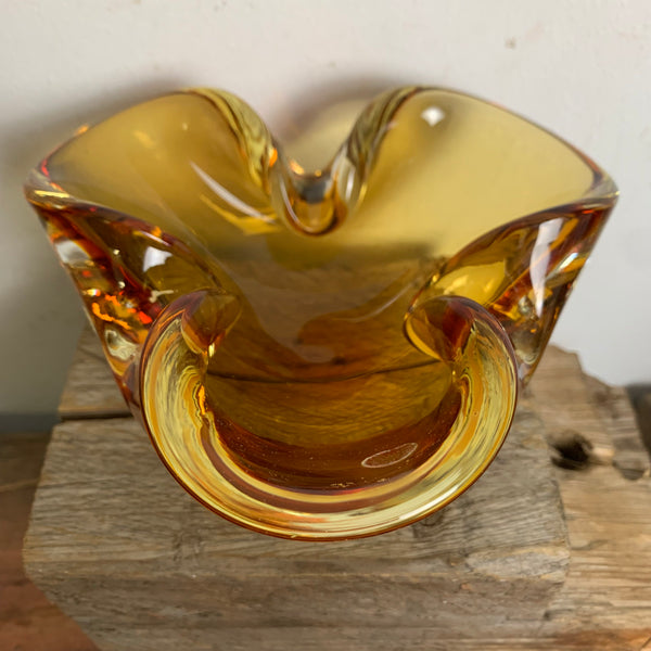 Murano Aschenbecher bernsteinfarben