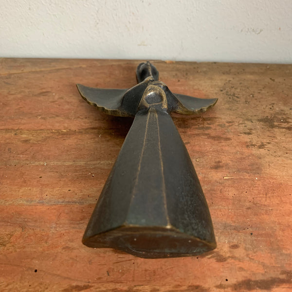 Skulptur Engel mit Flöte aus Bronze