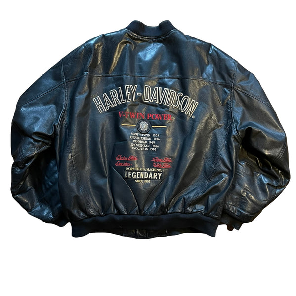 Vintage Harley Davidson Lederjacke V-Twin Power