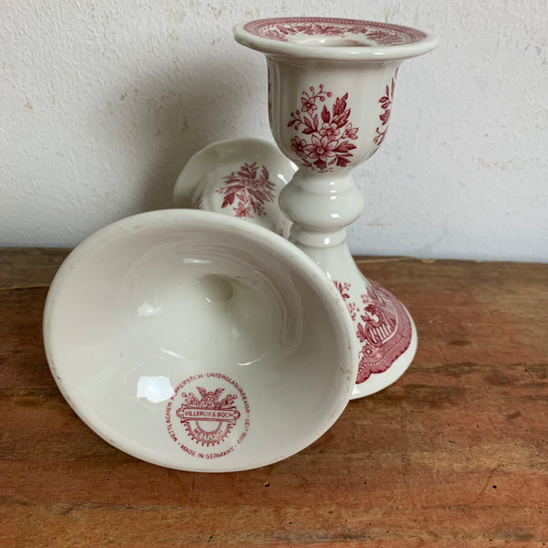 2 Kerzenständer Fasan rot von Villeroy und Boch