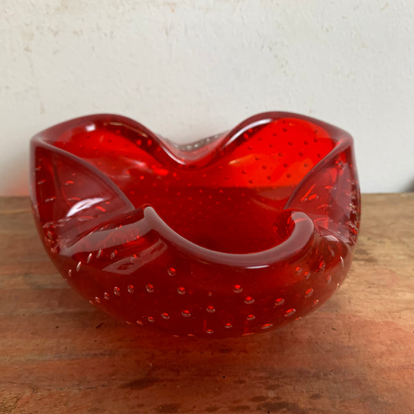 Bubble Murano Aschenbecher rot