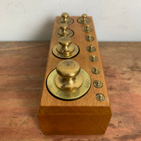 Vintage Messing Gewichte Gewichtesatz für Waage