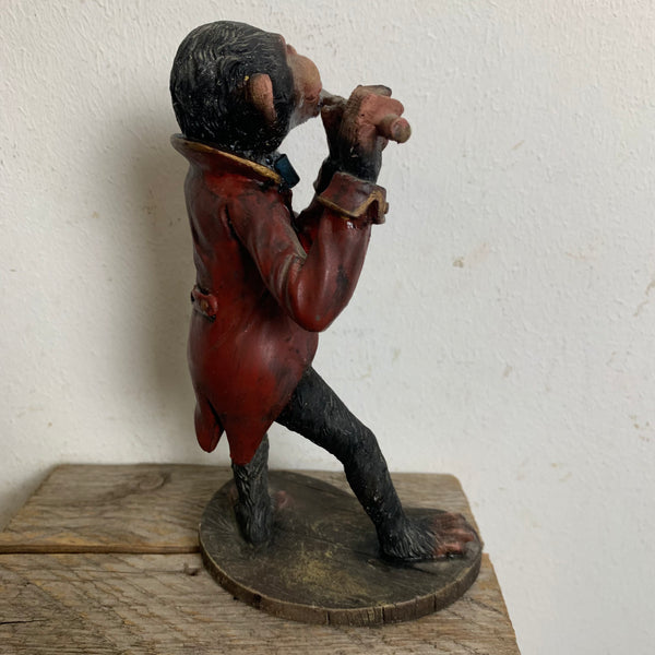 Vintage Figur musizierender Affe