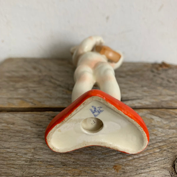 Vintage Porzellanfigur Putte auf Herz von Hummel