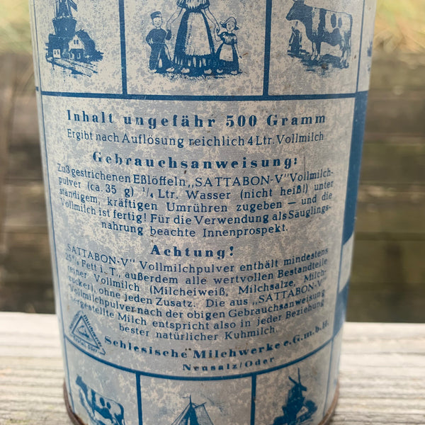 Vintage Blechdose Sattabon V Vollmilchpulver