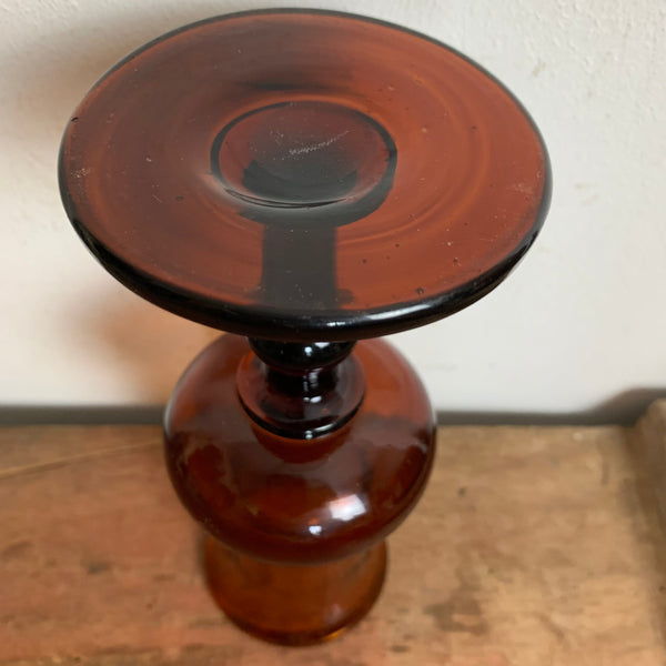 Bernsteinfarbene Glasvase skandinavisches Design