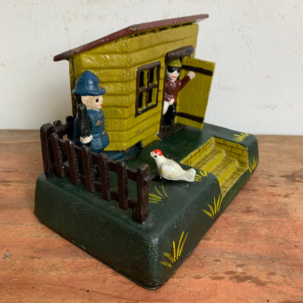 Antike mechanische Spardose aus Gusseisen Uncle Remus Bank 136