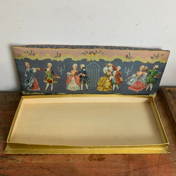 Vintage Trumpf Pralinenschachtel Operette aus den 50er Jahren mit Stoffbezug