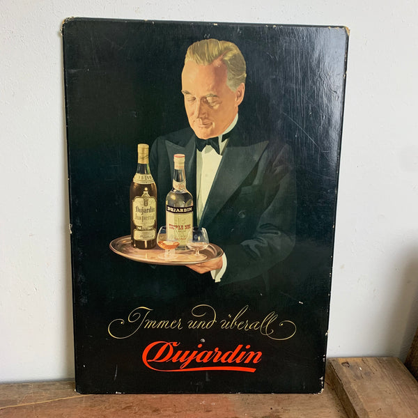 Vintage Papp Aufsteller Schild Dujardin