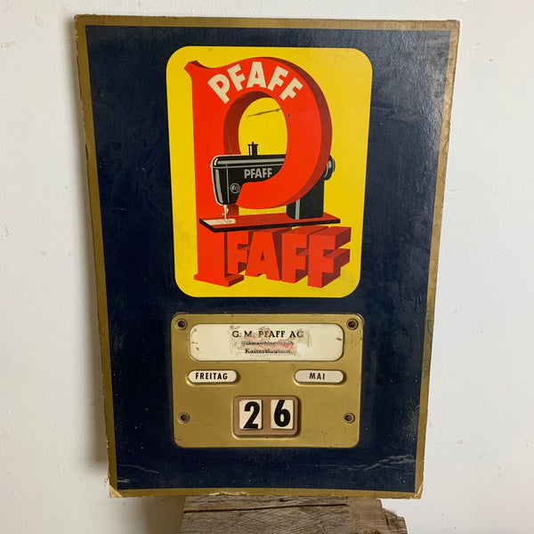 Vintage Dauerkalender von Pfaff