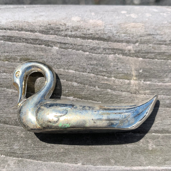6 vintage versilberte Messerbänke Schwan
