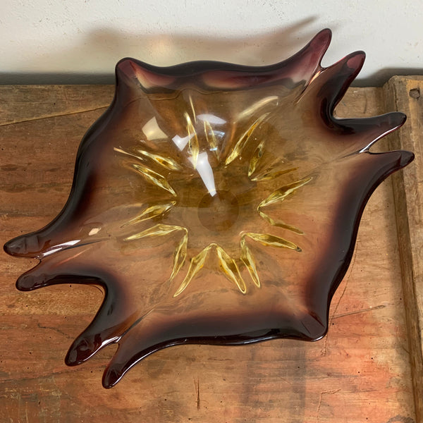 Murano Schale braun lila gelb