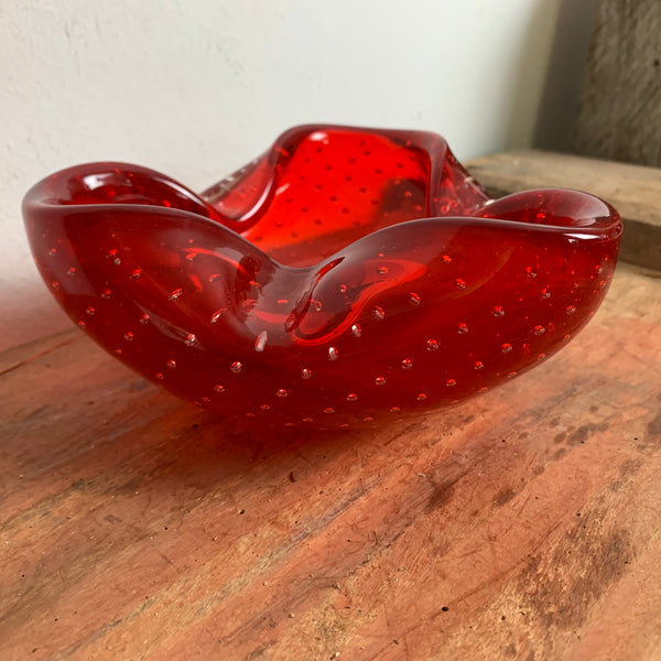 Bubble Murano Aschenbecher rot