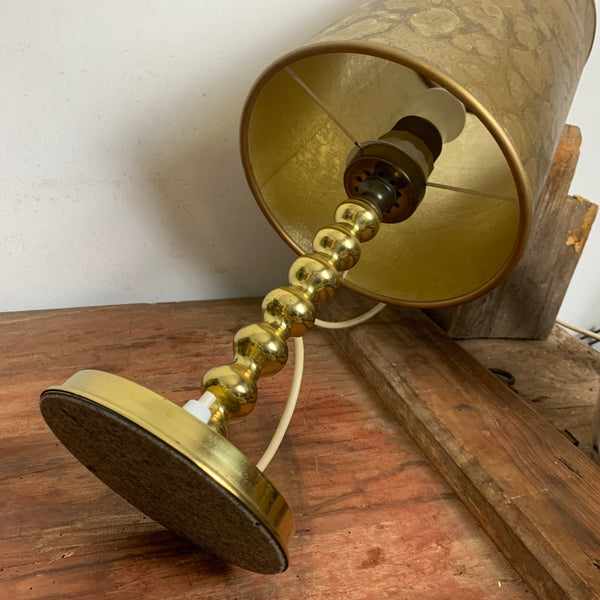 Vintage goldfarbene Tisch Stehlampe