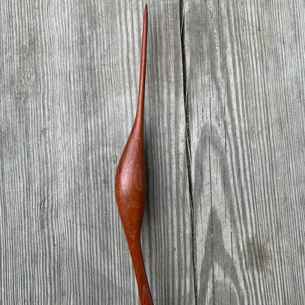 Großer Mid Century Teakholz Kranich