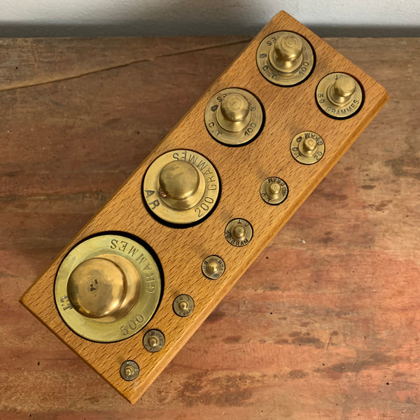 Vintage Messing Gewichte Gewichtesatz für Waage