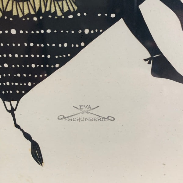 Jugendstil Scherenschnitt von Eva Schönberg