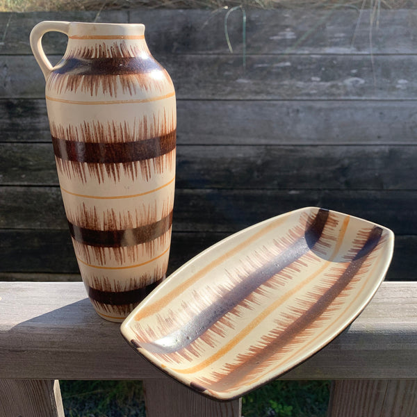 Vintage Keramik Schale und Vase 4021 B von VEB Haldensleben