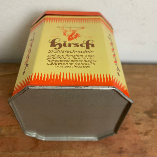 Vintage große Blechdose Hirsch Stahlstecknadeln