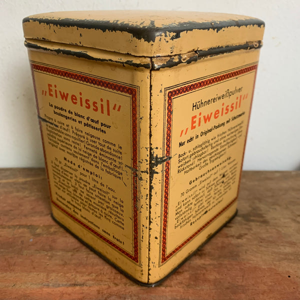 Vintage Blechdose Hühnereiweißpulver Eiweissil