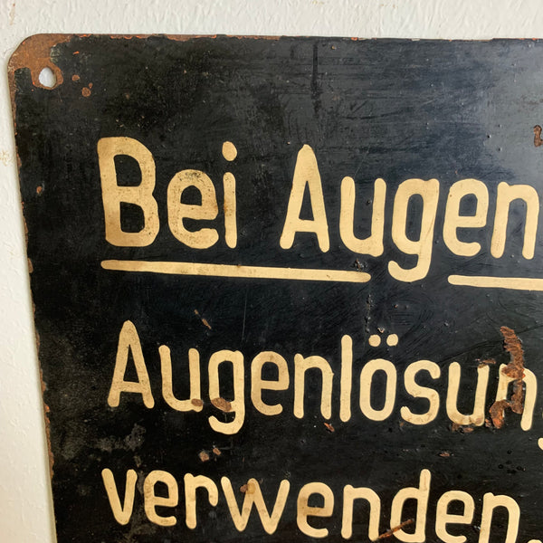 Blechschild Verätzungen durch Schwefelsäure und Salzsäure sind sehr gefährlich