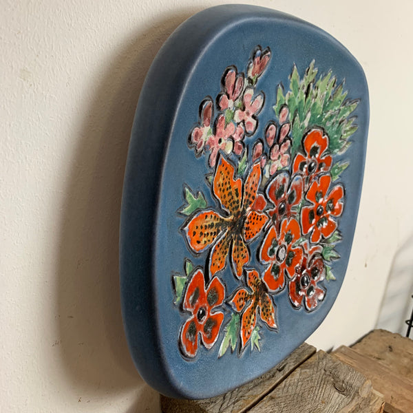 Vintage Relief Keramik Teller Wandteller Schale