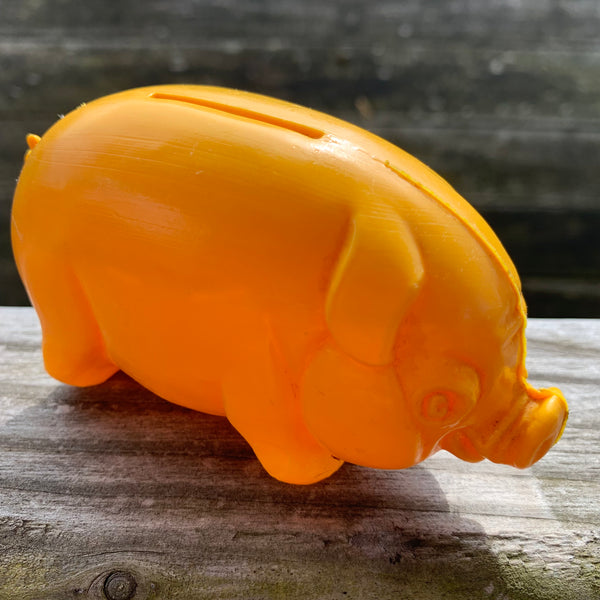 Vintage Sparschwein von Eduscho Kaffee in gelb