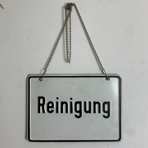 Vintage Blechschild Reinigung