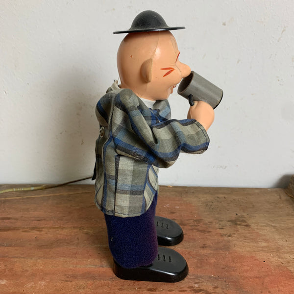 Vintage DDR Spielzeug Clown mit Bierkrug VEB Sonni