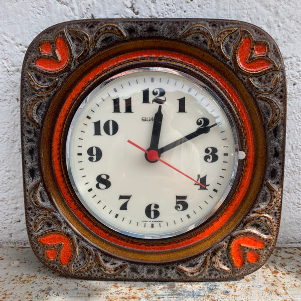 Wanduhr Keramik 60er Jahre
