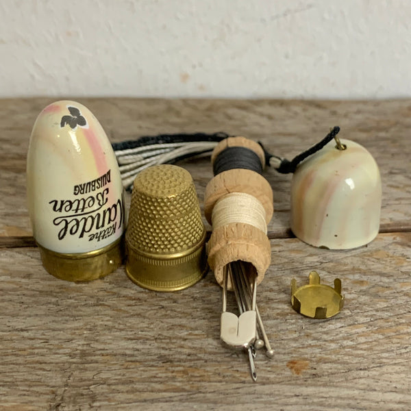 Vintage Emaille Kugel Nähset